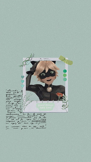 Chat Noir, animado, dibujo HD phone wallpaper