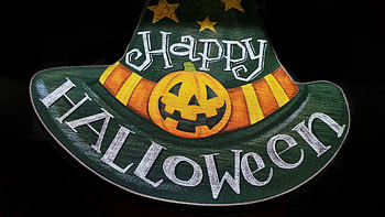 Happy Halloween, Happy, Letters, Halloween, Hat, Sign HD wallpaper
