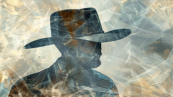 Mystic Cowboy Essence, cowboy hat, cowboy, silhouette, hat, texture HD wallpaper