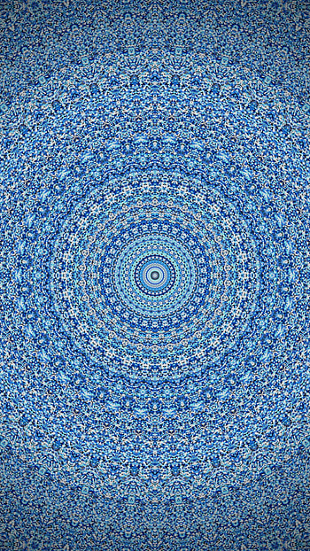 Blue mandala illustration, Textile-inspired, Calming aesthetics, Artistic wall decor HD phone wallpaper