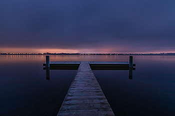 Sunset, Nature, Night, Horizon, Pier HD wallpaper