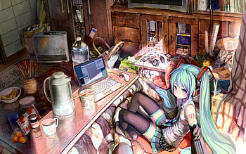 Hatsune Miku, miku, detailed, computer, vocaloid HD wallpaper
