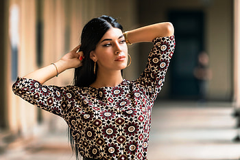 Girl Posing Hands Back, girls, model HD wallpaper