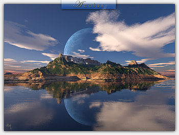 Aeolus, sky, moon, lake, mountain HD wallpaper