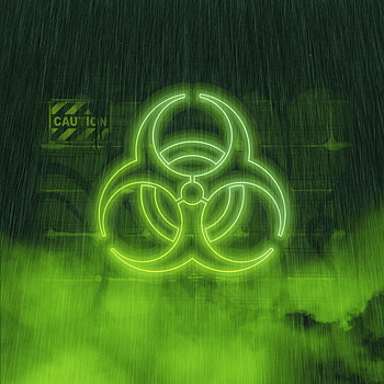 Neon, Green Biohazard HD phone wallpaper