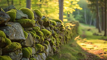 Moss-Covered Stone Wall in Forest -, moss, moss wall, stone wall, forest, nature HD wallpaper