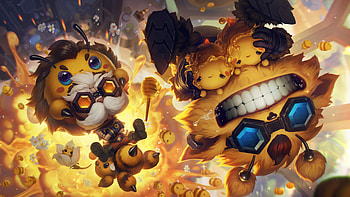Ziggs Heimerdinger Bee Skin Splash Art LoL PC, video game, League Of Legends, Heimerdinger (League Of Legends), Ziggs (League Of Legends) HD wallpaper