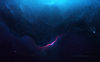 Blue Nebula Scenery, universe, digital-universe, galaxy, nebula, artist, artwork, digital-art, deviantart HD wallpaper