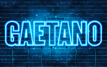 Gaetano, , with names, Gaetano name, blue neon lights, Gaetano Birtay, Happy Birtay Gaetano, popular italian male names, with Gaetano name HD wallpaper