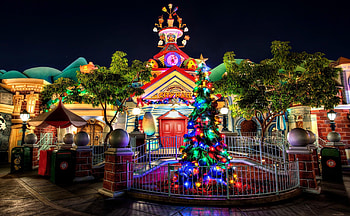 Holidays, Building, Christmas, Holiday, Christmas Tree, Garland, Garlands, Entrance, Cartoons HD wallpaper