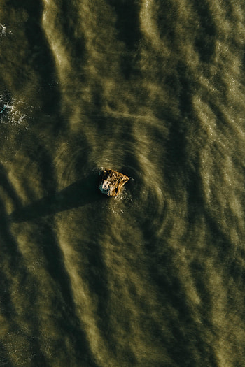 Nature, Water, Waves, Rock, View From Above, Ripples, Ripple, Wavy, Stone HD phone wallpaper