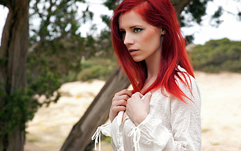 redhead, sexy, summer, model, sand, beauty, beach HD wallpaper