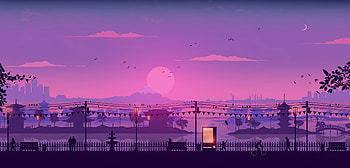 Fuji Sunset, artist, artwork, digital-art, artstation HD wallpaper