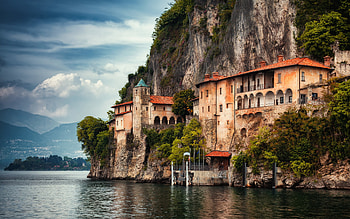 Santa Caterina del Sasso Lake Maggiore Italy, italy, maggiore, lake, santa caterina del sasso HD wallpaper