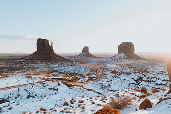 Landscape, nature, rocky cliffs, winter HD wallpaper