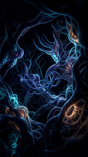 Midnight Tendrils | Deeplight Abyss | Nocturne Vines | Bio-Glow Night, dark, Abstract HD phone wallpaper