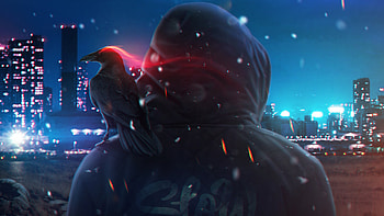 Raven Man, artistic, men HD wallpaper