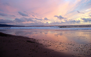Nature, Sand, Shore, Bank, Ocean, Evening, Emptiness, Void HD wallpaper