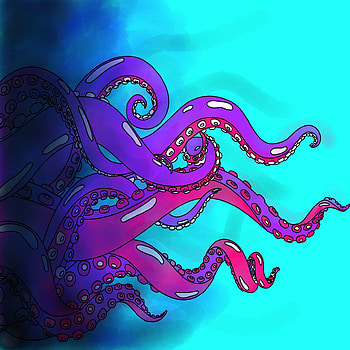 What lurks beneath, aqua, magenta, ocean, octopus, sea, tentacles HD phone wallpaper