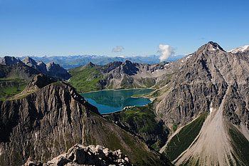 View from Saulakopf mountain, cool, nature, lake, mountain HD wallpaper