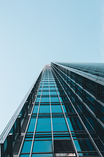 Sky, Architecture, Building, Minimalism, Facade, Bottom View HD phone wallpaper