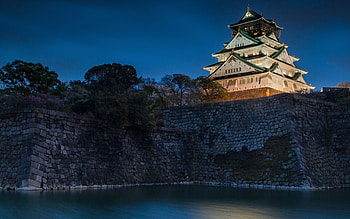 Osaka Castle, Travels, Old castle, Night view HD wallpaper
