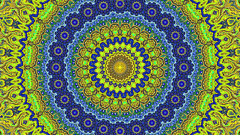 Green Blue Circle Patterns Shapes Fractal Abstraction Abstract HD wallpaper