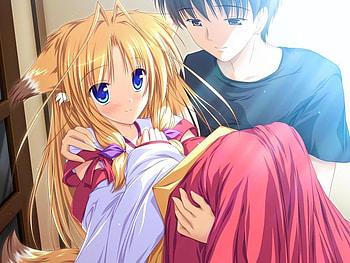 Anime Cat Love, anime, boy, love, cat, girl HD wallpaper