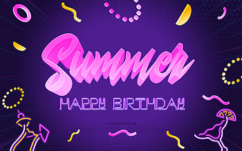 Happy Birtay Summer, , Purple Party Background, Summer, creative art, Happy Summer birtay, Summer name, Summer Birtay, Birtay Party Background HD wallpaper