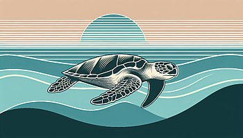 Serene Sea Turtle - Oceanic Elegance, sea turtle, turtle, ocean, illustration HD wallpaper