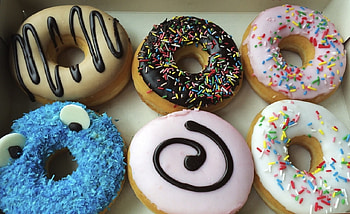 Donut, face, , food HD wallpaper