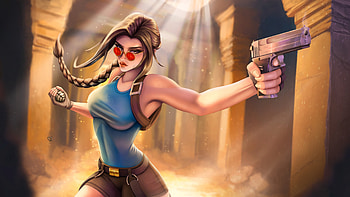 Lara Croft In Action, tomb-raider, lara-croft, games, xbox-games, ps-games, pc-games, artist, artwork, digital-art, video-games, artstation HD wallpaper