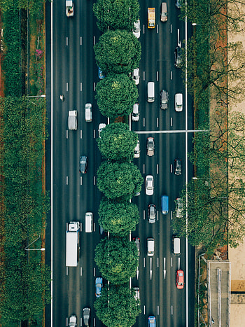 Cities, View From Above, Road, Markup, Movement, Traffic HD phone wallpaper