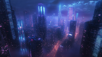 Futuristic Cityscape: A Stunning for Sci-Fi Enthusiasts, Sci Fi, futuristic cityscape, futuristic city, neon lights, skyline HD wallpaper