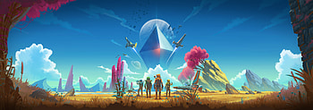 No Man's Sky, Astronauts, video game, landscape, pyramid, survival game HD wallpaper