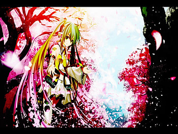 Sakura Tree Aisle, aisle, awesome, nice, hatsune, trees, white, hatsune miku, twintail, sakuras, girl, singer, aqua, sky blue, anime, pretty, green, virtual, song, cute, vocaloid, beauty, miku, music, vocaloids, thighhighs, program, skirt, sakura trees, beautiful, diva, pink, cherry blossom trees, cool, clouds, green hair, sky, idol HD wallpaper