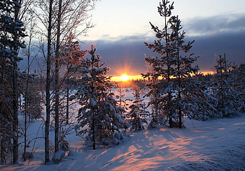 winter sunsets, winter, nature, , sunsets HD wallpaper