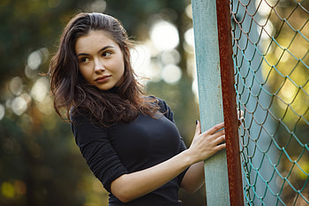 Women Model Brunette Black Top , girls, model, black-dress HD wallpaper