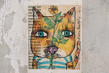 Art, Cat, , Drawing, Paper HD wallpaper