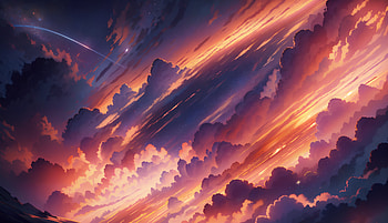 AI Skyscape: Vibrant Clouds at Dusk, AI Art, sky HD wallpaper