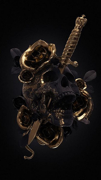 Golden Skull Gold Skull HD phone wallpaper
