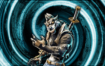 Dire, blue grunge background, Fortnite, vortex, Fortnite characters, Dire Skin, Fortnite Battle Royale, Dire Fortnite HD wallpaper