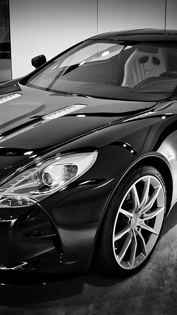 Luxury Car, Aston Martin, Black And White, Background HD phone wallpaper