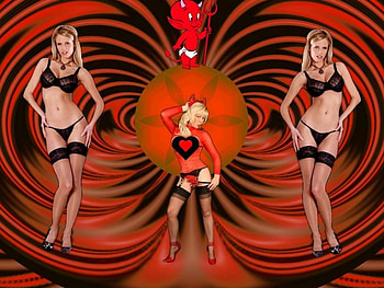 Feeling Devilish, eye candy, abstract, 3d, fractal, collage HD wallpaper