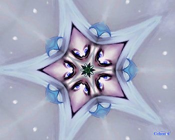 Winter star, blue, winter, by cehenot, eyes, star, pink, painting, abstract, pictura, texture HD wallpaper