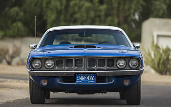 Plymouth Barracuda, 1971, front view, exterior, Plymouth Hemi Cuda, retro cars, American vintage cars, Plymouth HD wallpaper
