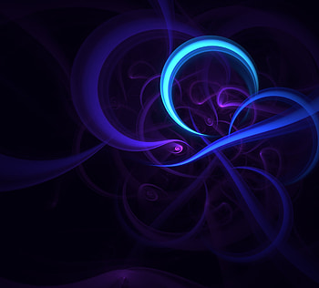 Purple glow, fractal, dark HD wallpaper