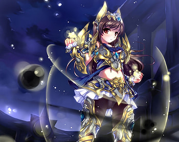 Anime, girl, pretty, warrior HD wallpaper