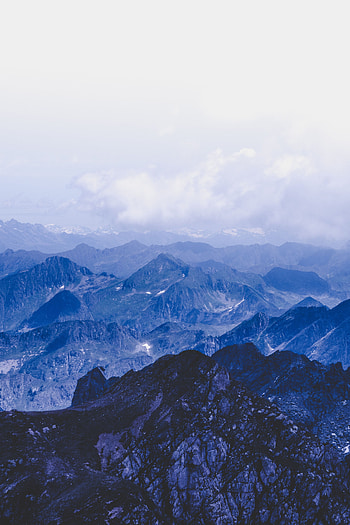 Nature, Mountains, Clouds, Rocks, Vertex, Top, Fog HD phone wallpaper