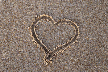 Heart Sand Beach, heart, sand, beach, love, travel HD wallpaper